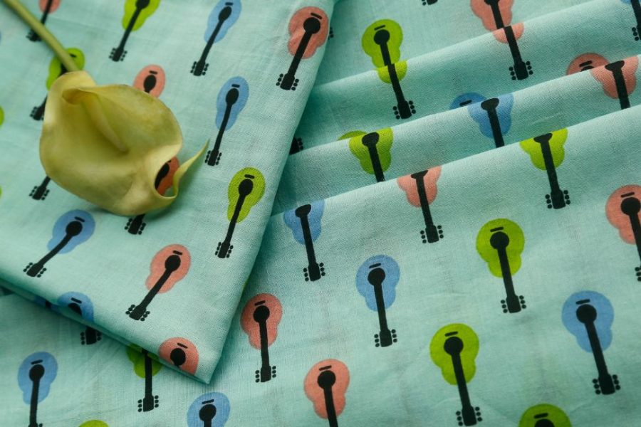 Pure Soft Cotton Guitar Kids Print Fabric