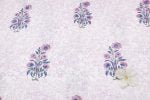 White Floral Handblock Printed 100% Pure Soft Cotton Fabric - Image 2