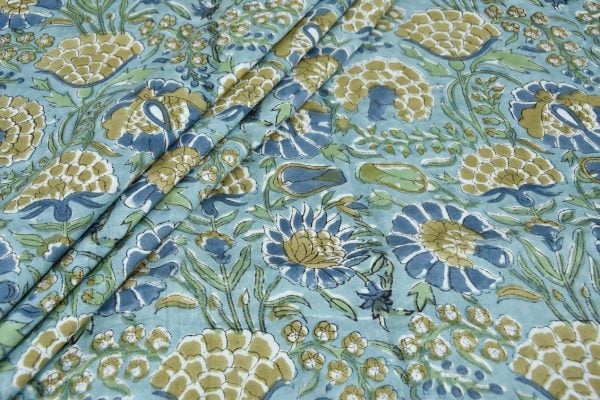 Pre-cut 1m Pure Soft Cotton HandBlock Printed Fabric