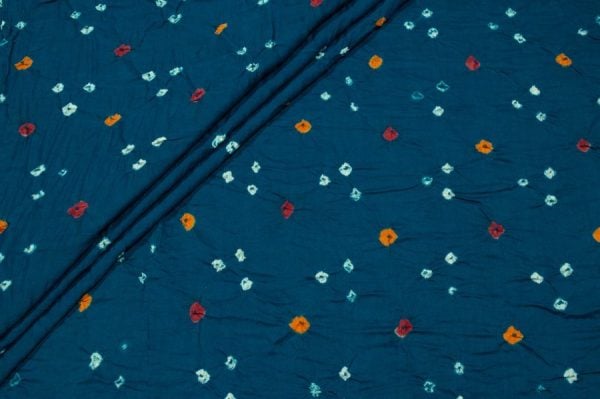 Pre-Cut 1.90m Bandhani Tie Dye 100% Pure Soft Cotton Satin Finish Fabric