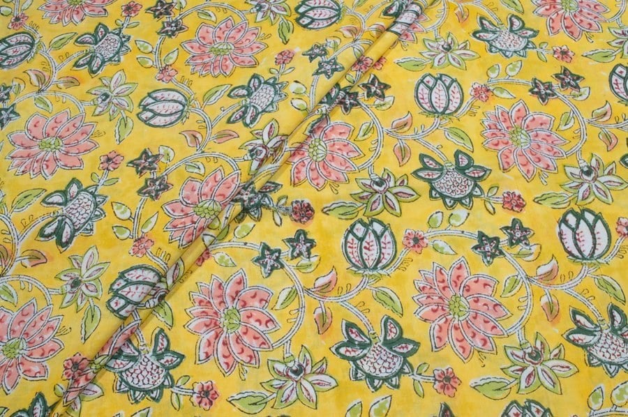 Pure Soft Cotton HandBlock Printed Fabric Pre-Cut 1.20m Pure Soft Cotton HandBlock Printed Fabric - Image 1