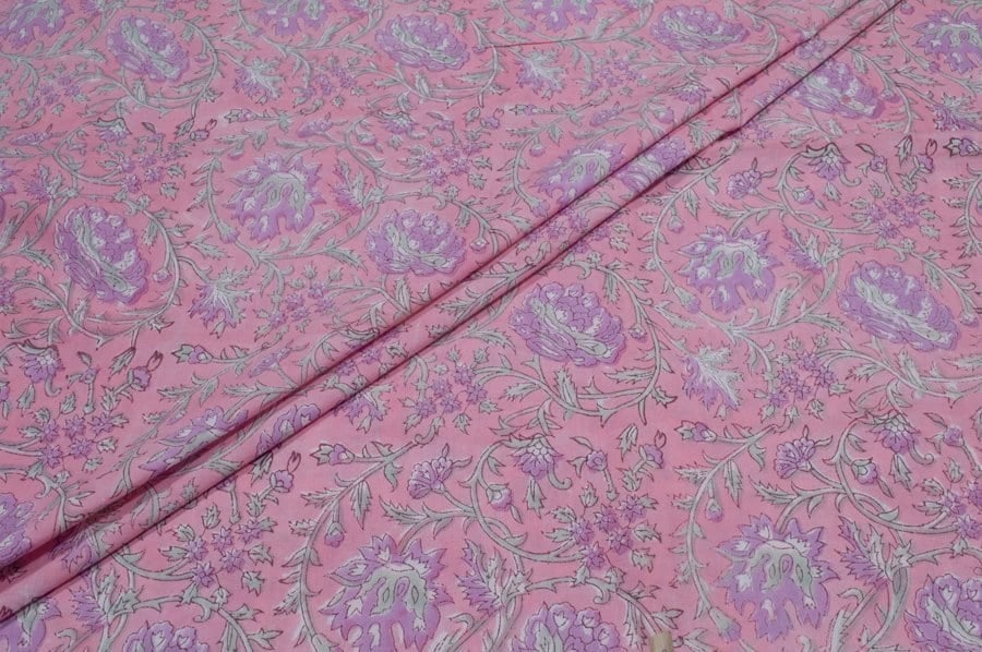 Pure Soft Cotton HandBlock Printed Fabric Pre-Cut 1m Pure Soft Cotton HandBlock Printed Fabric - Image 1