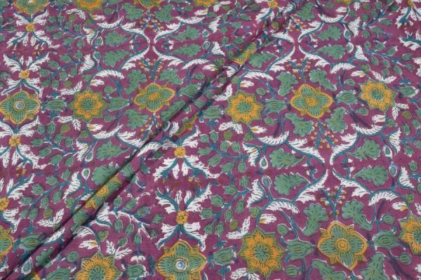 Pre-Cut 1m Pure Soft Cotton HandBlock Printed Fabric