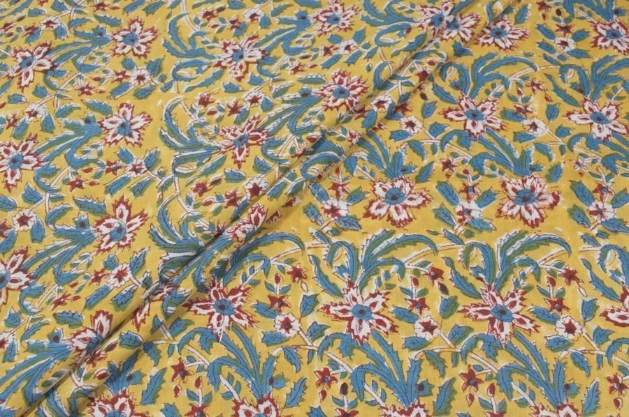 Pure Soft Cotton HandBlock Printed Fabric Pre-Cut 1.10m Pure Soft Cotton HandBlock Printed Fabric - Image 1