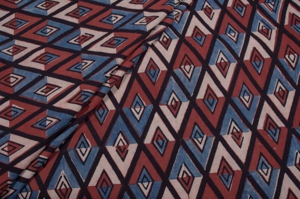 Pre-Cut 0.75m Ajrakh Pure Soft Cotton HandCrafted Fabric