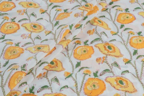 Pre-Cut 1m Pure Soft Cotton HandBlock Printed Fabric