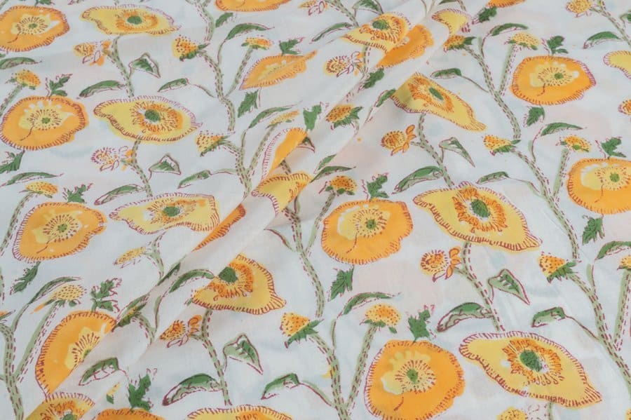 Pure Soft Cotton HandBlock Printed Fabric Pre-Cut 1m Pure Soft Cotton HandBlock Printed Fabric - Image 1