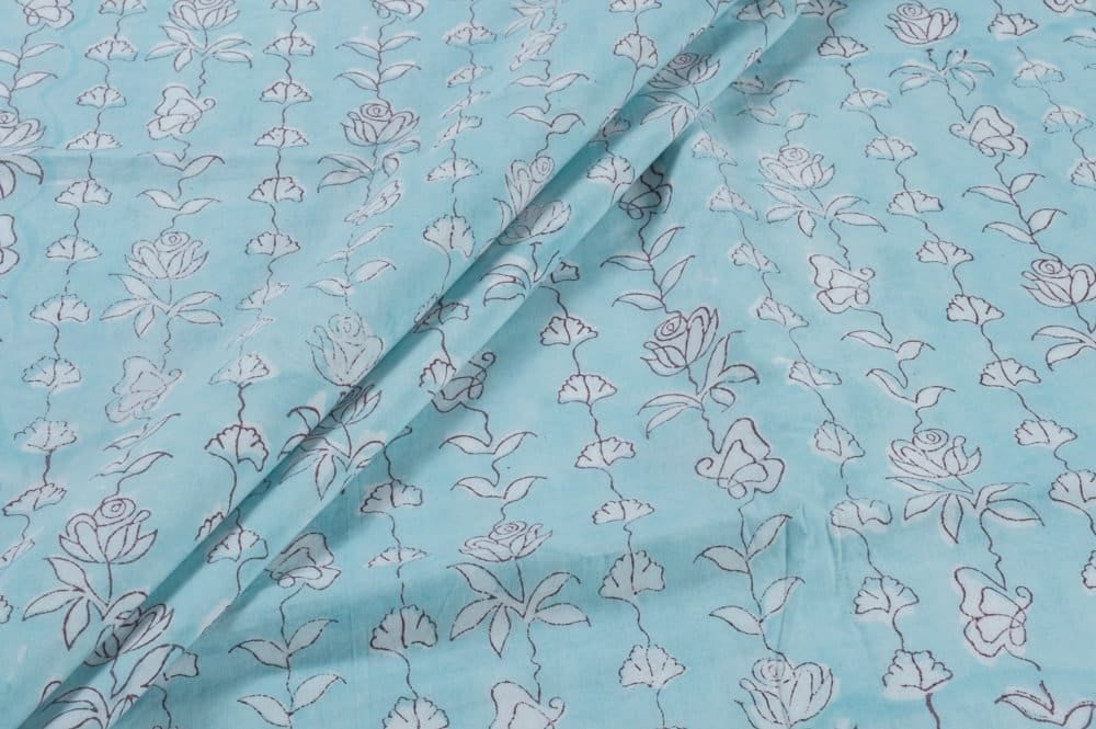 Pure Soft Cotton HandBlock Printed Fabric Pre-Cut 1m Pure Soft Cotton HandBlock Printed Fabric - Image 1