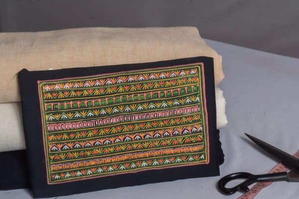 Vibrant free-handpainted Colourful Fabric Patch for Clothing & Home Decor