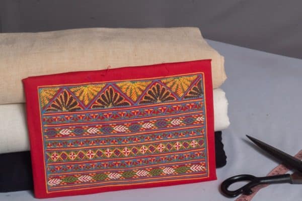 Vibrant free-handpainted Colourful Fabric Patch for Clothing & Home Decor