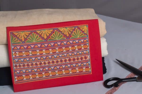 Vibrant free-handpainted Colourful Fabric Patch for Clothing & Home Decor