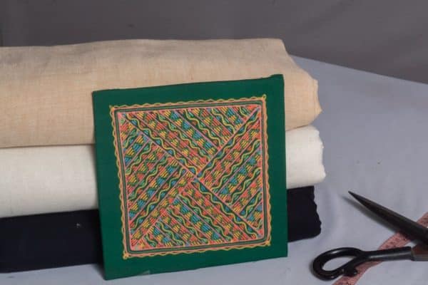 Vibrant free-handpainted Colourful Fabric Patch for Clothing & Home Decor