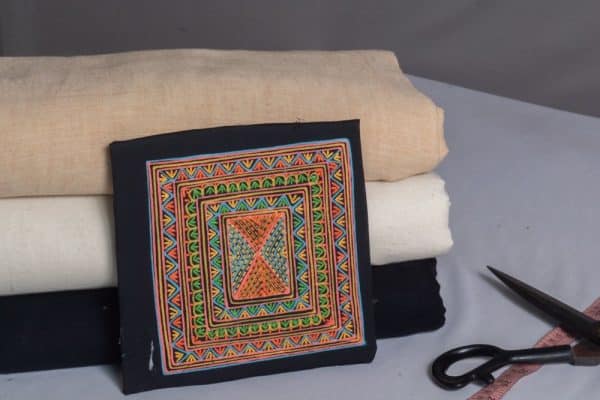 Vibrant free-handpainted Colourful Fabric Patch for Clothing & Home Decor