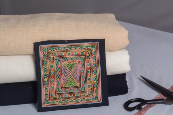 Vibrant free-handpainted Colourful Fabric Patch for Clothing & Home Decor