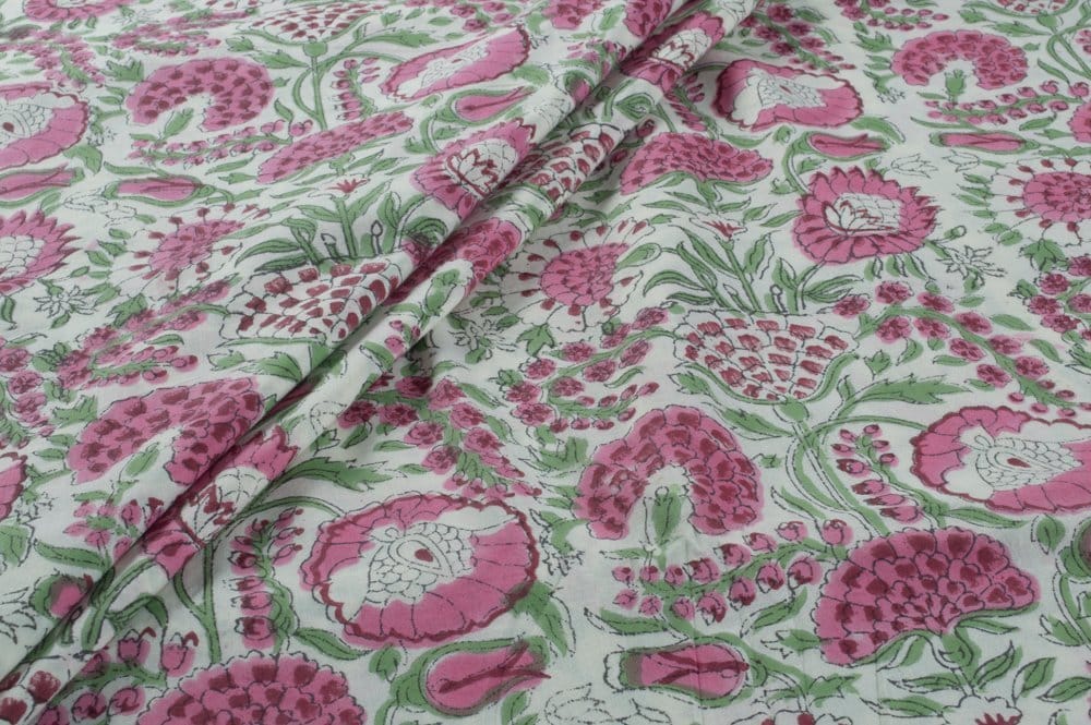 Pure Soft Cotton HandBlock Printed Fabric Pre-Cut 2m Pure Soft Cotton HandBlock Printed Fabric - Image 1