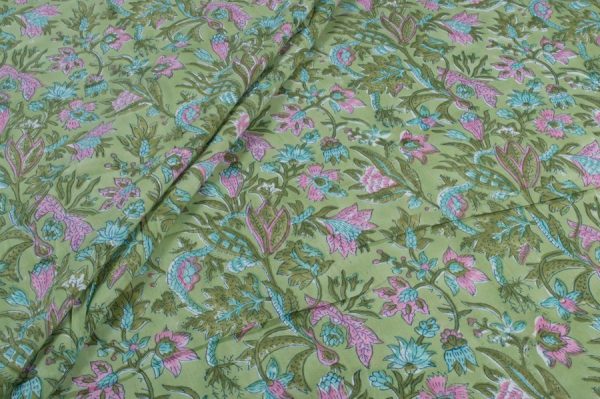 Pre-Cut 1m Pure Soft Cotton HandBlock Printed Fabric
