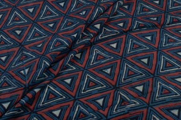 Pre-Cut 0.55m Ajrakh Pure Soft Cotton HandCrafted Fabric