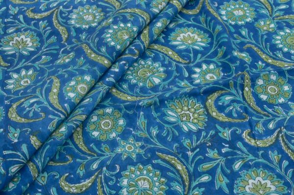 Pre-Cut 1m Mul Soft Cotton HandBlock Printed Fabric