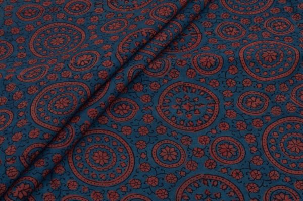 Ajrakh Pure Soft Cotton HandCrafted Fabric