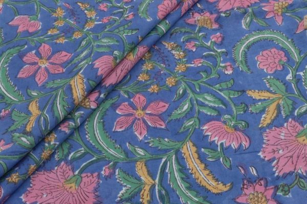 Pre-Cut 1m Pure Soft Cotton HandBlock Printed Fabric