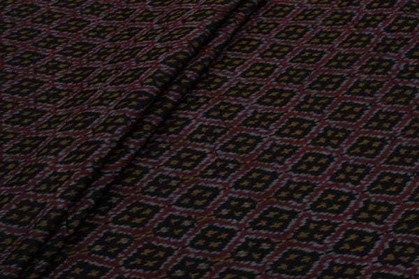 Pre-Cut 2m Soft Silk-Cotton Handwoven Ikkat Fabric