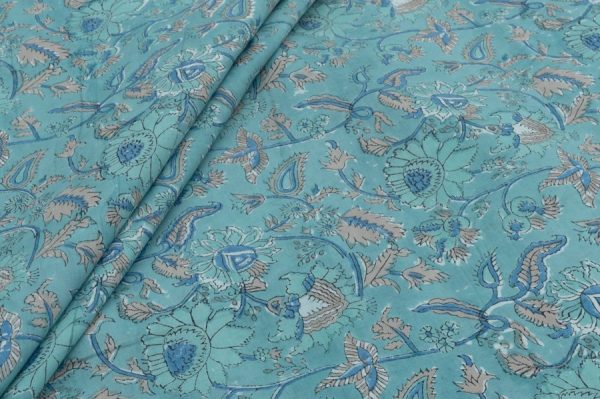 Pre-Cut 1m Pure Soft Cotton HandBlock Printed Fabric