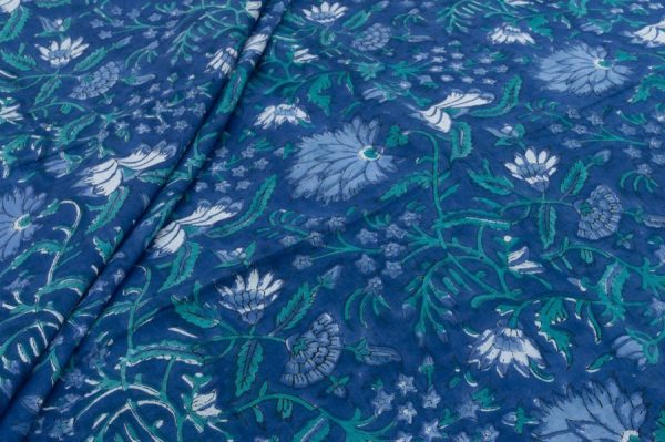 Pre-Cut 1m Pure Soft Cotton HandBlock Printed Fabric