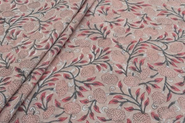 Pre-Cut 1m Mul Soft Cotton HandBlock Printed Fabric