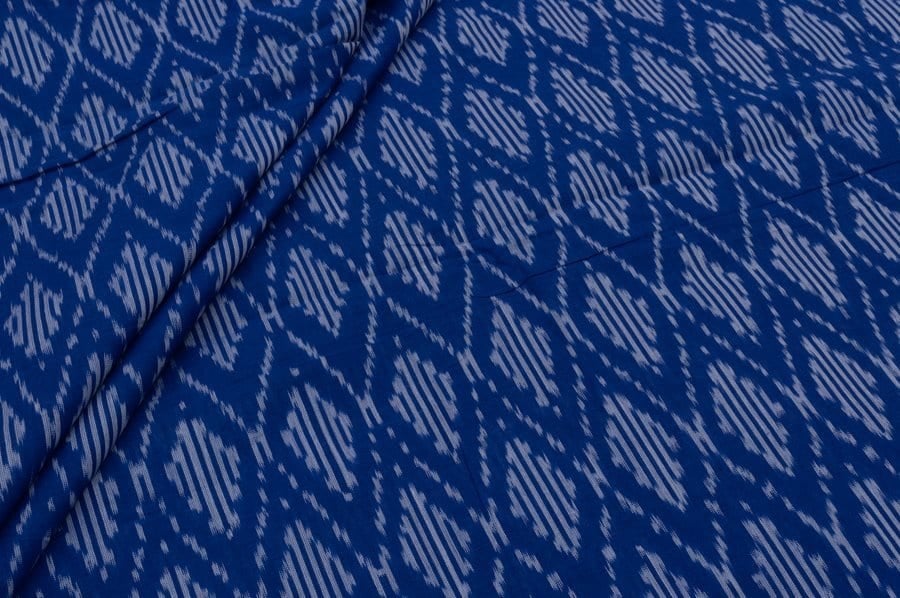 Mercerised Ikkat Soft Pure Cotton Fabric Pre-cut 1m Mercerised Ikkat Soft Pure Cotton Fabric - Image 1
