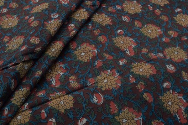 Pure Cotton Bagru Handblock Printed Fabric