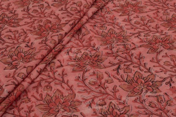 Pre-Cut 2m Pure Cotton Bagru Handblock Printed Fabric