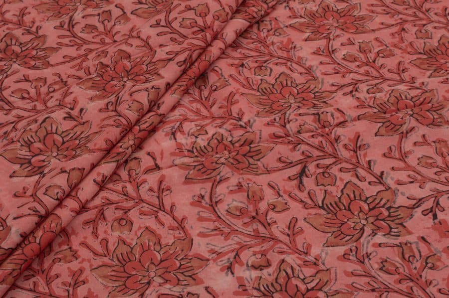 Pure Cotton Bagru Handblock Printed Fabric Pre-Cut 2m Pure Cotton Bagru Handblock Printed Fabric - Image 1