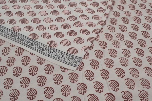 Pre-Cut 1.30m Bagh Premium Cotton Handblock Printed Fabric