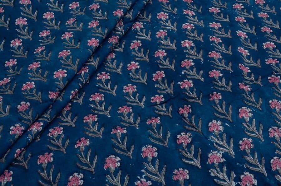 21611 (4) Pre-cut 1.40m Pure Soft Cotton HandBlock Printed Fabric - Image 1