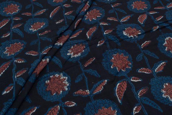 Pure Cotton Bagru Handblock Printed Fabric