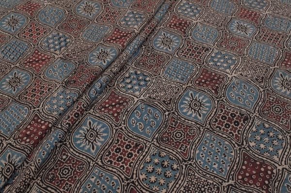 Pre-Cut 1.50m Ajrakh Pure Soft Cotton HandCrafted Fabric