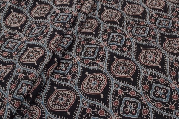 Ajrakh Pure Soft Cotton HandCrafted Fabric