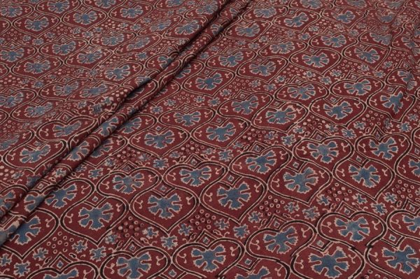 Pre-Cut 0.55m Ajrakh Pure Soft Cotton HandCrafted Fabric