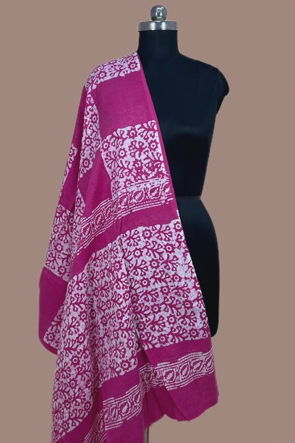 Pure Soft Cotton HandBlock Premium Batik Printed Dupatta