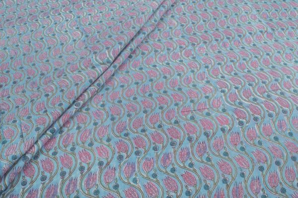 Mul Soft Cotton HandBlock Printed Fabric