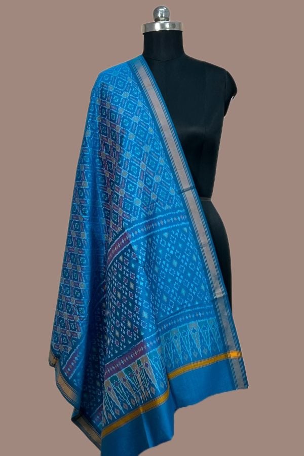 Pure Soft Premium Silk-Cotton Ikkat Dupatta