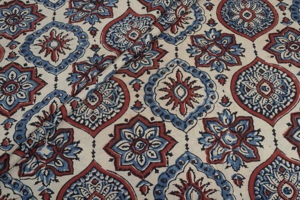 Ajrakh Pure Soft Cotton HandCrafted Fabric
