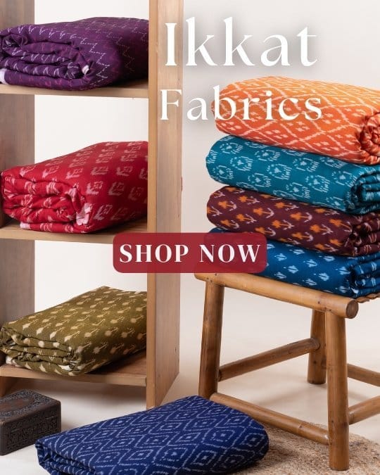 ikkat handloom pure soft cotton fabric material sarees