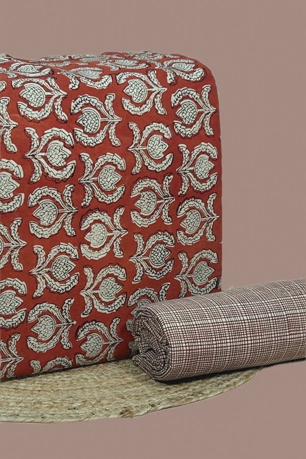 24802 (1) 2pc Bagru HandCrafted Top and Bottom Cotton Fabric Set - Image 1