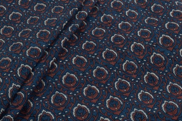 Pre-Cut 2m Ajrakh Pure Soft Cotton HandCrafted Fabric