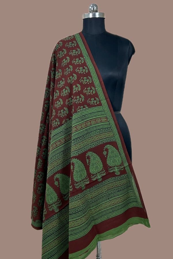 25897 (3) Bagh HandBlock Printed Pure Soft Cotton Dupatta - Image 1