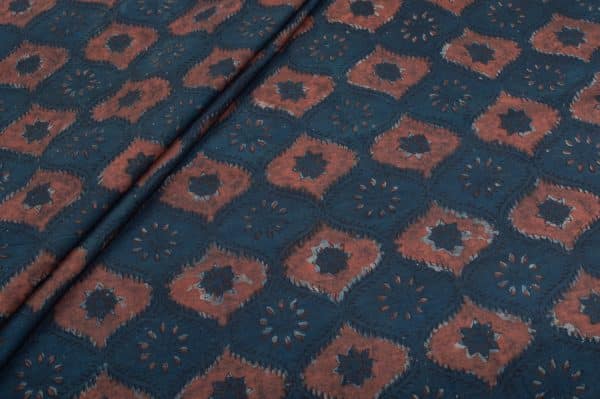 Pure Cotton Bagru Handblock Printed Fabric