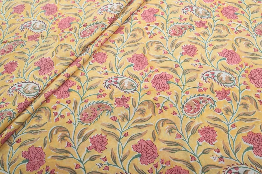 Pure Soft Cotton HandBlock Printed Fabric Pre-Cut 0.60m Pure Soft Cotton HandBlock Printed Fabric - Image 1