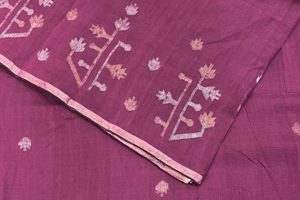 Pre-Cut 1.30m Authentic HandLoom Intricate Woven Border Flowy Cotton Fabric
