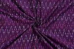 Byzantium Purple Mercerised Ikkat Soft Pure Cotton Fabric - Image 3